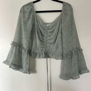 Altar'd State Sage Floral Blouse